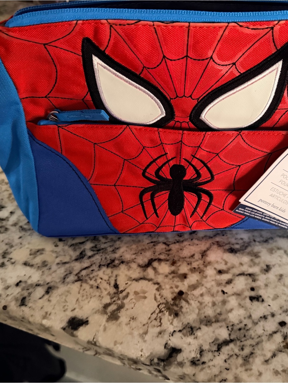 Pottery Barn Kids Spiderman Pencil Case - Red, Blue, White